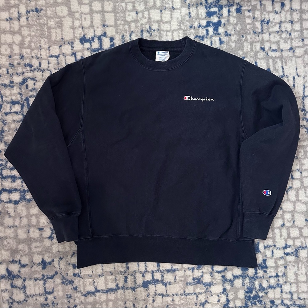 vintage champion navy crewneck sweatshirt
